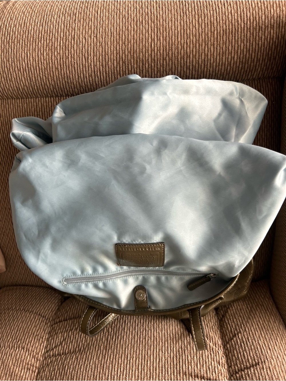 Coach Signature C Stitch Patent Leather Kisslock Satchel Tote Metallic Olive - Picture 13 of 16